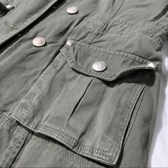 Olive Green Utility/Military Style Jacket/Coat - Picture 5 of 16